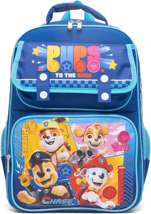 Ruz - Paw Patrol Large School backpack with Padded Back and Adjustable Straps, Blue, A28245 على Amazon.ae - متتبع الأسعار