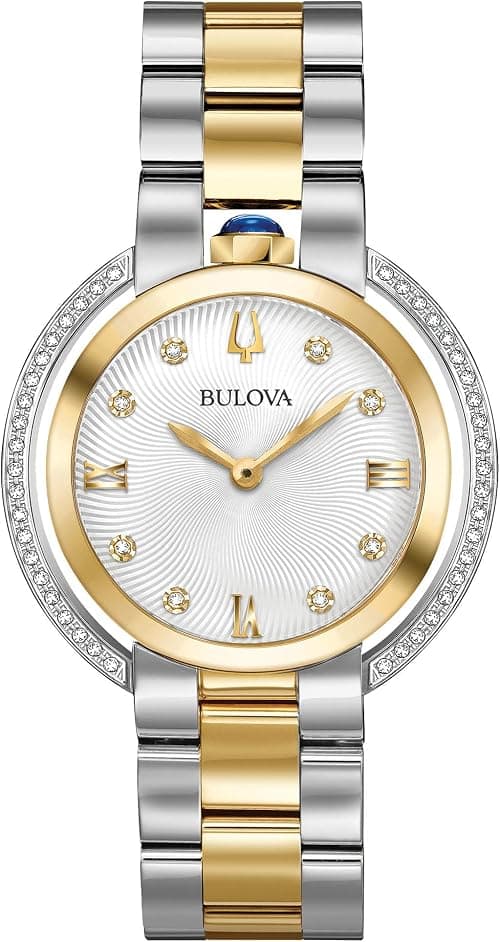 Bulova Rubaiyat Diamond White Dial Two-tone Ladies Watch 98R246 on Amazon.ae - Price Tracker