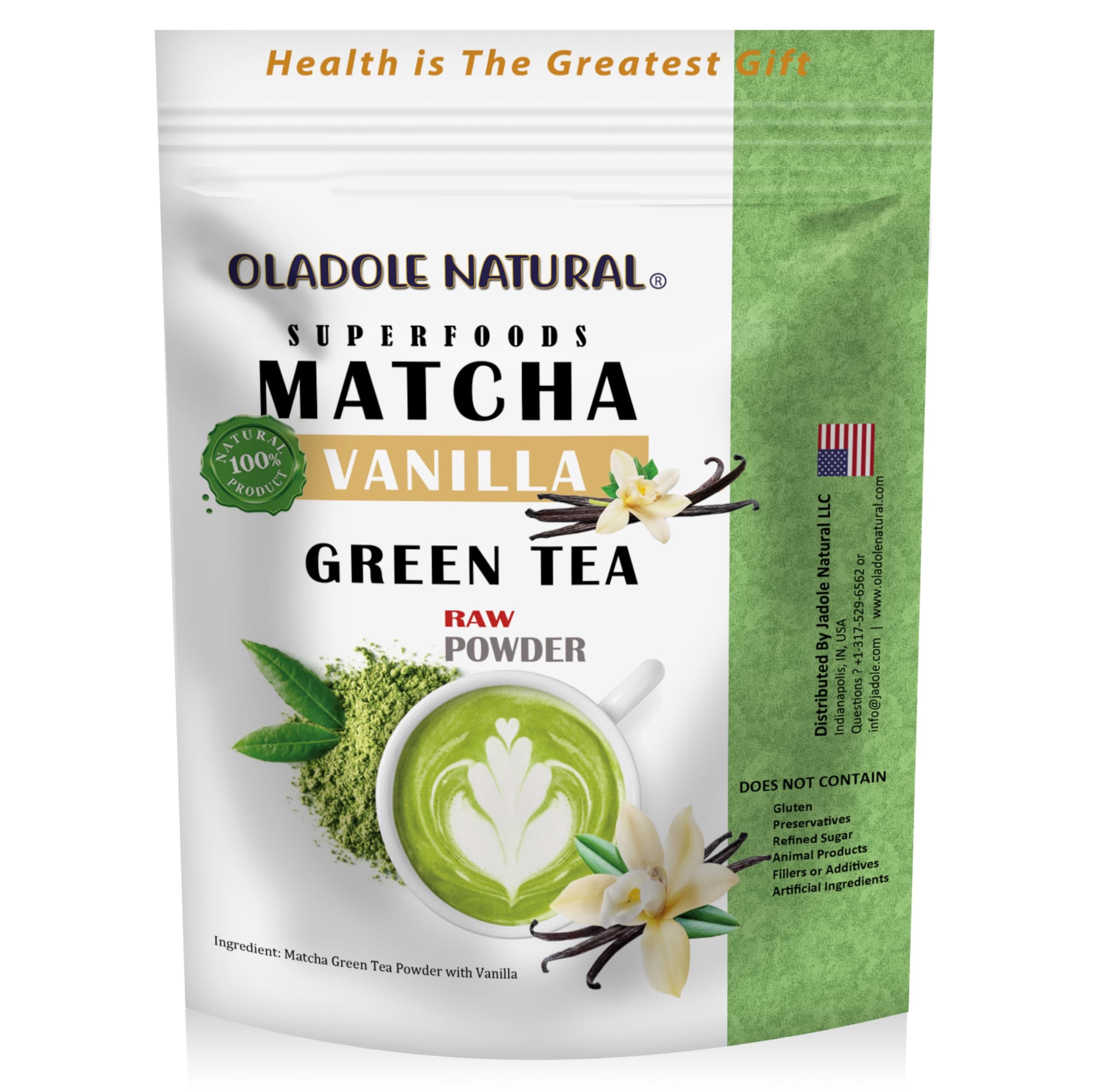 Oladole Natural Vanilla Matcha Green Tea Powder - 50g | Traditional Premium Ceremonial Grade For Weight Management, Antioxidants, Energy Boost | Ideal For tea, Lattes, Baking & Smoothies | Non-GMO on Amazon.ae - Price Tracker