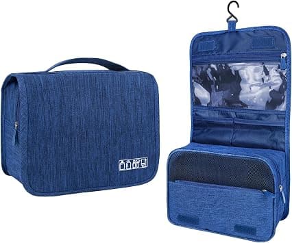 Lcsmaokin Large Capacity Toiletry Bag Travel Bag with Hanging Hook for Men and Women Waterproof Travel Cosmetic Bag Bathroom Storage Bag for Brushes Set, Full-Sized Shampoo, Toiletries, Accessories, on Amazon - Best Deal Finder