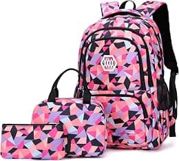 Geometric Print Girls Boys Backpacks for Kids Primary School Bags - Best Deal Finder