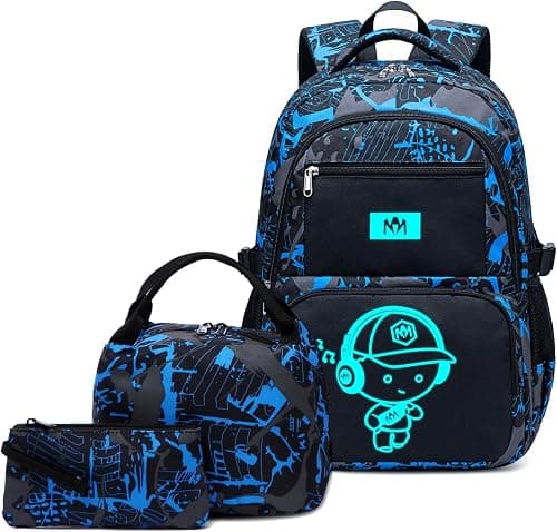 Bluboon School Backpack for Boys Teens Bookbag Travel Daypack Kids Girls Lunch Bag Pencil Case | Separate Laptop Compartment and Secure Multi-Pocket Keep Essentials Accessible for School, Work and Travel على Amazon.ae - متتبع الأسعار