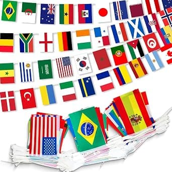 2026 Soccer World Cup 48 Countries String Flags, 60FT World Cup Banner, Soccer Tournament National Flags Pennant Bunting for Sports Bar Party Décor,1Pcs (1) على Amazon.ae - متتبع الأسعار