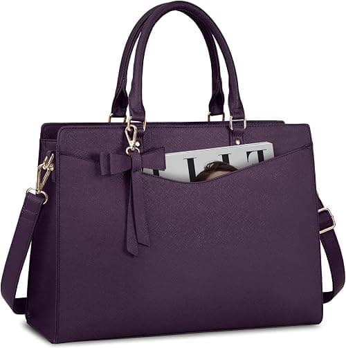 Laptop Bag for Women 15.6 Inch Waterproof PU Leather Tote Bag Business Office Work Bag Briefcase Computer Tote Bag على Amazon.ae - متتبع الأسعار