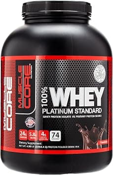 Muscle Core Platinum Standard Whey Protein | Chocolate | 2264g | 24g Protein, 5.8g BCAAs, 4g Glutamine | Whey Protein Isolate & Hydrolysate Blend | Low Carbs & Fat Quality Protein Powder on Amazon.ae - Price Tracker