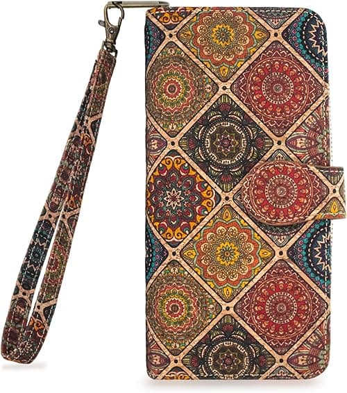 Boshiho Women's Cork Leather Wallet: Ecological & Vegan Women's Zipper Purse Cork Vegan Purse Gift for Ladies with Gift Box on Amazon.ae - Price Tracker