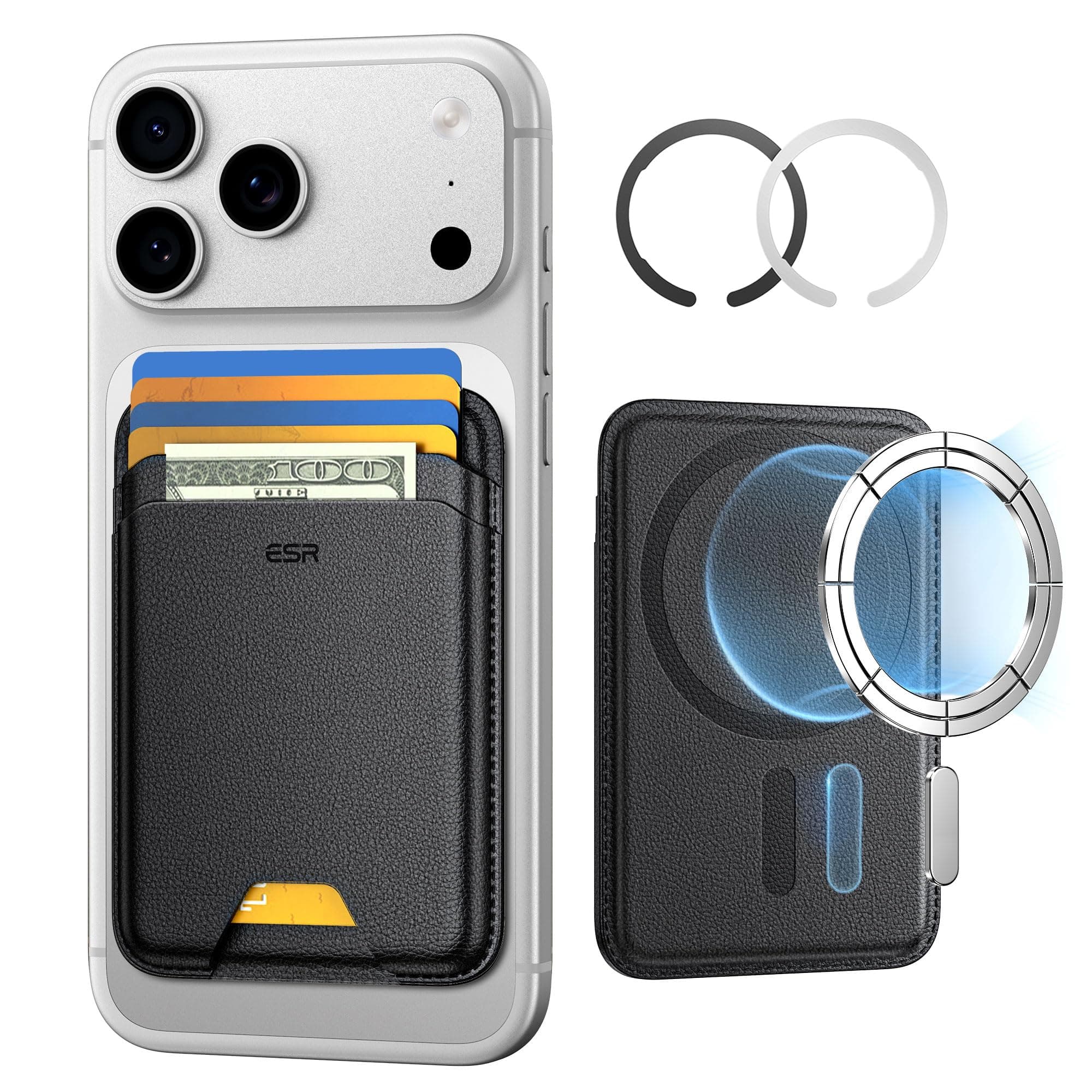 ESR for MagSafe Wallet, 5-Card Holder, Magnetic Wallet for iPhone, RFID Blocking,3,200 g Magnetic Strength, Vegan Leather, Slim for iPhone 17/16/15/14/13/12 Series,Google Pixel 10, Not for Mini, Black on Amazon.ae - Price Tracker