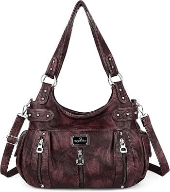 Angelkiss Large Purses and Handbags for Women Washed Faux Leather Crossbody Hobo Satchel Shoulder Handbag Tote Purse على Amazon.ae - متتبع الأسعار
