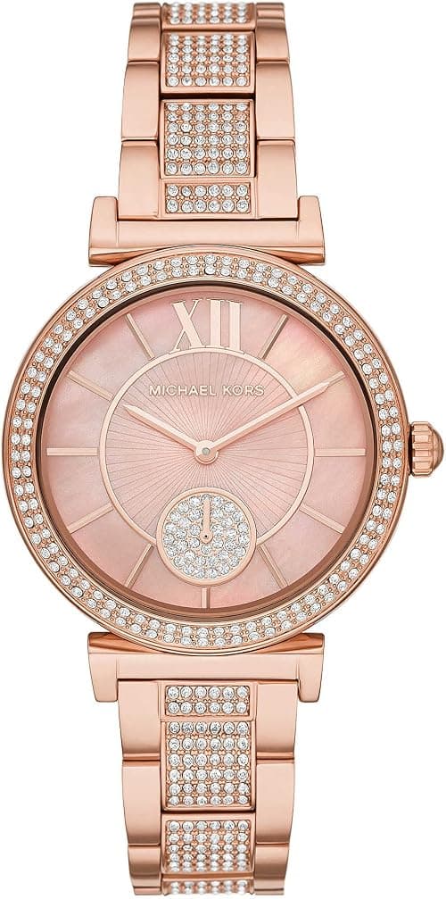 Michael Kors Women's Abbey Three-Hand, Rose Gold-Tone Stainless Steel Watch, MK4617 على أمازون - دليلك لأفضل العروض