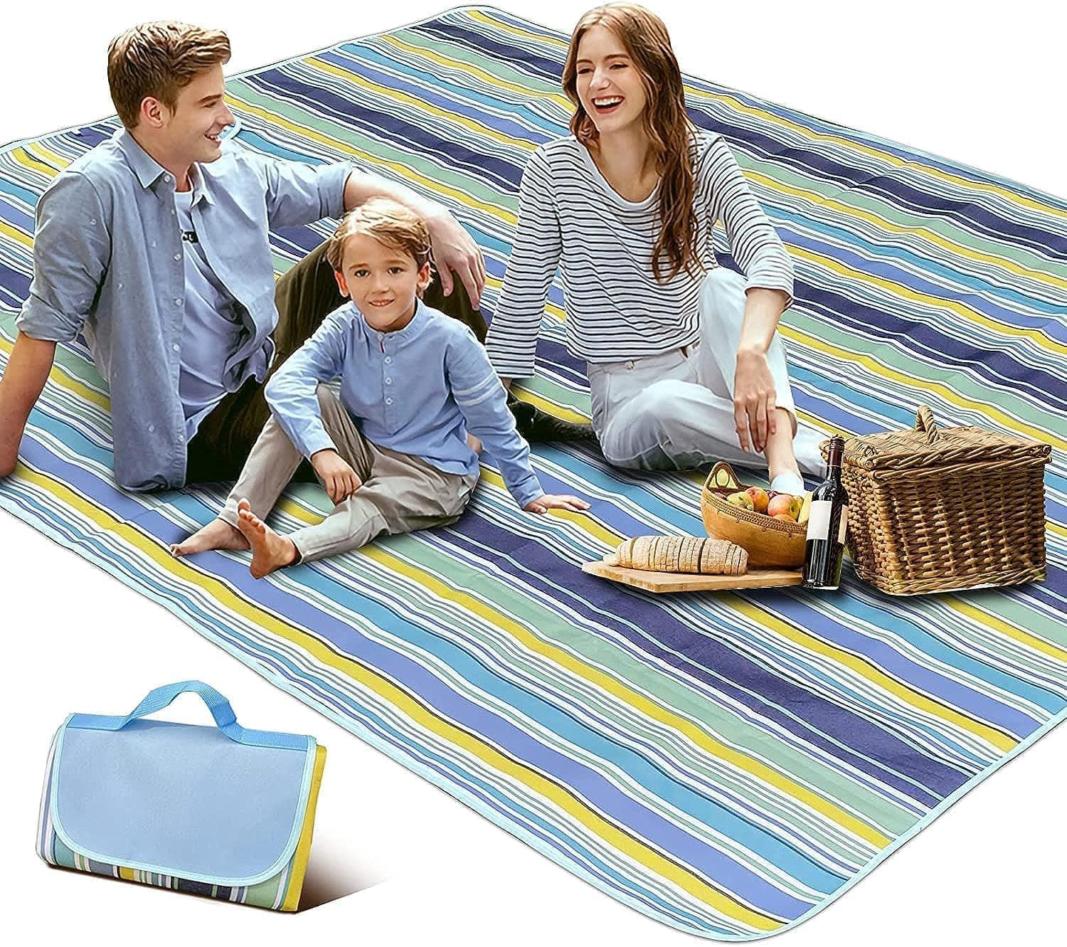 SKY-TOUCH Foldable Picnic Blanket Waterproof Beach Blanket Waterproof Picnic Blanket Portable Picnic Mat Portable Beach Mat For Outdoor Camping Family Outdoor Park Garden 200×150cm on Amazon.ae - Price Tracker