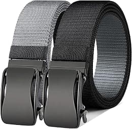 Men's Adjustable Ratchet Belt Reversible 2-in-1 Nylon Quick Release Belt for Casual, Outdoor, Golf, Hiking, Jeans - Durable Lightweight Belt Gift for Men - Best Deal Finder