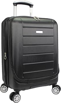 World Traveler Dejuno Compact Luggage with Laptop Pocket-Black, Carry-On 20-Inch - Best Deal Finder