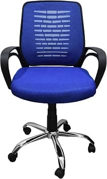 Desk Chair Office Chair for Home Height Adjustable Mid Back Mesh Computer Chair with Lumbar Support Mesh Swivel Computer Office Ergonomic Executive Chair (WITHOUT TILT, Blue) على Amazon.ae - متتبع الأسعار