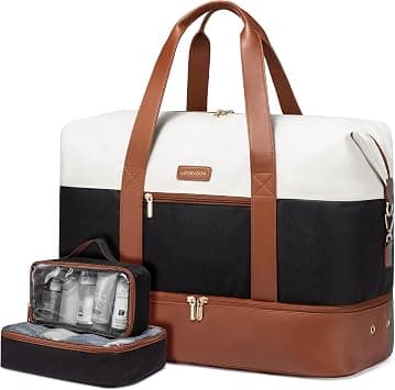 LOVEVOOK Weekender Bag, Large Travel Duffel Bag for Women with 2 Packing Cubes, Carry on Overnight Bag with Shoe Compartment, Mom Hospital Bags for Labor and Delivery on Amazon - Best Deal Finder