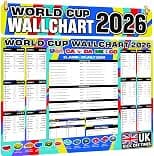 World Cup Football Wall Chart 2026 - Huge A1 Poster – Wall Planner Includes All Game Days, UK Kick Off Times, TV Channels & Stadiums from Official Data – Folded to A4 Size Multicoloured - Best Deal Finder
