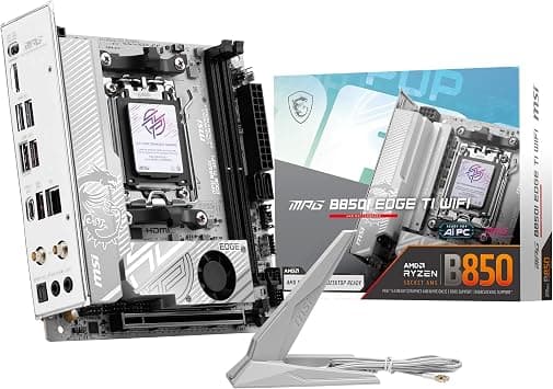 MSI MPG B850I Edge TI WiFi Motherboard, ATX - Supports AMD Ryzen 9000/8000 / 7000 Processors, AM5-90A SPS VRM, DDR5 Memory Boost (8200+MT/s OC), PCIe 5.0 x16, M.2 Gen5, Wi-Fi 7, 5G LAN على Amazon.ae - متتبع الأسعار