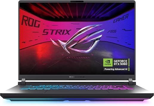 ASUS ROG Strix G16 Gaming Laptop (Eclipse Gray) | 16"2.5K (2560x1600) 240Hz Display, Intel Core Ultra 7 255HX, NVIDIA RTX5060 8GB, 16GB RAM, 1TB SSD, Win11 [G615LM-G1SU7161W] on Amazon.ae - Price Tracker