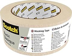 Scotch Basic Masking Tape 48mm x 50m, 1 roll/pack | Beige color | Masking and Protection | Medium to High adhesion | For walls, metal, wood and more | Easy to Remove with no residue - Amazon.ae Price Tracker