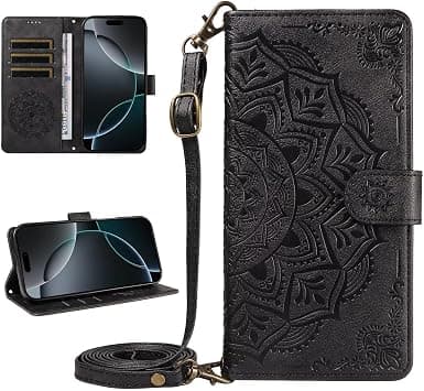 Wallet Case for Motorola Moto G67/G77 5G,Embossed Mandala Totem Flower Design Long/Short Lanyard Wrist Strap Folding Flip Cover PU Leather Stand Men Women Phone Bumper on Amazon.ae - Price Tracker