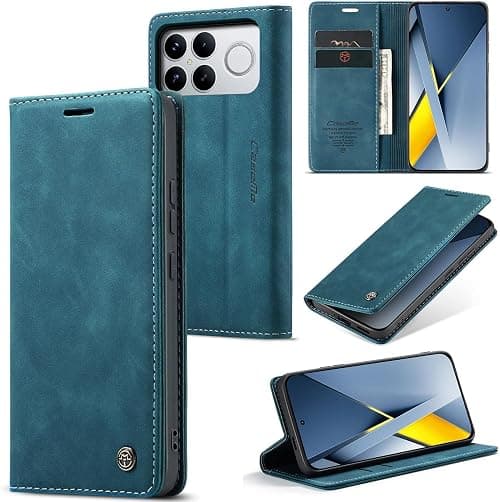 Case for Xiaomi Poco F8 Ultra 5G, Case Xiaomi Poco F8 Ultra Leather Protective Wallet, Folding Flip Stand Magnetic Card Holder, Xiaomi POCO F8 Ultra – Blue Green على Amazon.ae - متتبع الأسعار