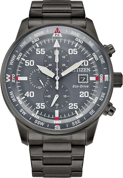 Citizen Men's Eco-Drive Sport Casual Brycen Weekender Chronograph Stainless Steel Watch, 12/24 Hour Time, Date, Luminous Markers, 44mm على Amazon.ae - متتبع الأسعار
