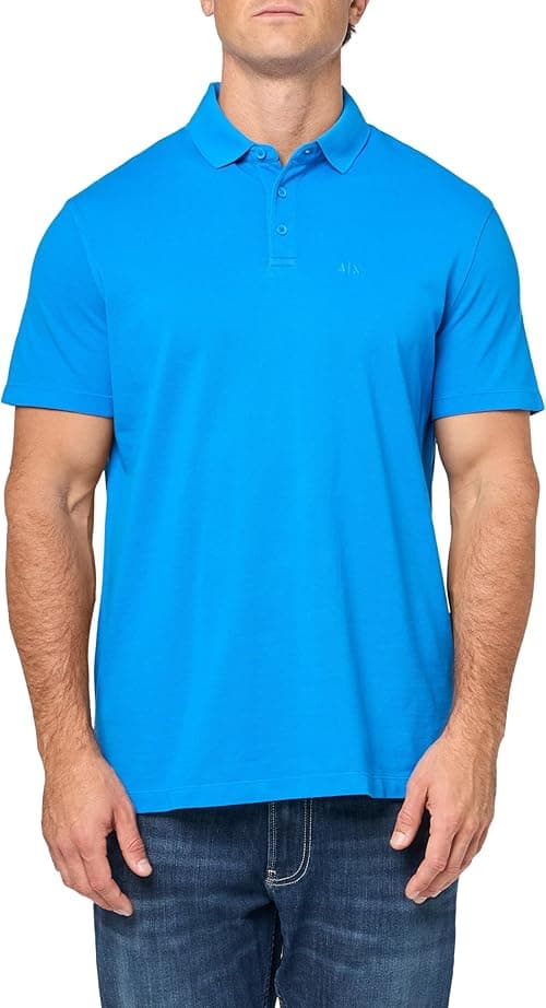 A | X ARMANI EXCHANGE mens Regular Fit Solid Colored Sun Washed Pique Polo Polo Shirt on Amazon.ae - Price Tracker