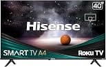 Hisense 40-Inch Class A4 Series FHD 1080p Smart Roku TV with Alexa Compatibility (40A4NR) - Dolby Audio, Slim Bezel Design, Google Assistant - متتبع أسعار Amazon.sa