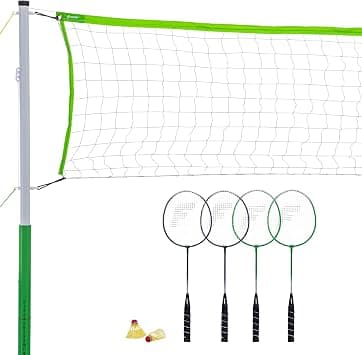 Franklin Sports Badminton Sets - Portable Badminton Nets + Rackets - Backyard Lawn + Beach Badminton Sets with (4) Steel Rackets + (2) Birdies Included - Adult + Kids Sets على Amazon.ae - متتبع الأسعار