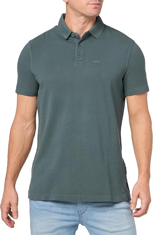 A｜X ARMANI EXCHANGE mens Regular Fit Solid Colored Sun Washed Pique Polo Polo Shirt on Amazon.ae - Price Tracker