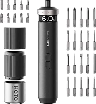 HOTO PixelDrive Electric Screwdriver 3.6V, Smart Screen, 6 Torque Settings (0.5-6 N·m), 30 1/4" Hex Bits, LED Light, for Electronics and Home Repairs on Amazon.ae - Price Tracker