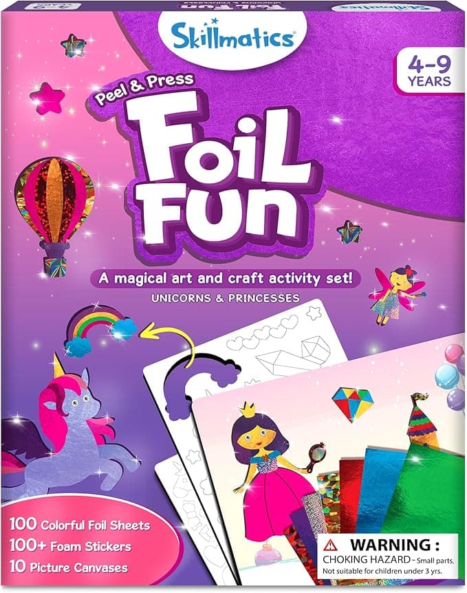 Skillmatics Foil Fun - Unicorns &amp; Princesses, No Mess Art for Kids, Craft Kits &amp; Supplies, DIY Creative Activity, Travel Toys, Gifts for Ages 4, 5, 6, 7, 8, 9 on Amazon.ae - Price Tracker