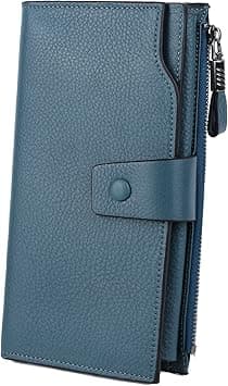 YALUXE Genuine Leather Wallet Women's RFID Blocking Large Capacity Luxury Wax Clutch Multi Card Organizer on Amazon.ae - Price Tracker