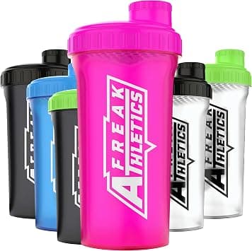 Protein Shaker Bottle 700ml Premium BPA Free shaker Bottle by Freak Athletics (Pink Transparent/Pink Lid) على Amazon.ae - متتبع الأسعار