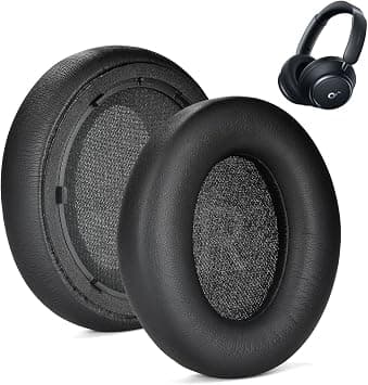 Q45 Replacement Ear Pads for Anker Soundcore Life Q45 Headphones, Ears Foam Cover with Protein and Softer Leather and Memory Foam, Leather Case, Earmuffs (Black) على Amazon.ae - متتبع الأسعار