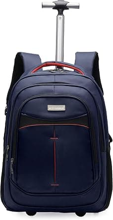 STARGOLD SG-T90 Unisex Water Resistant Rolling Trolley Backpack with Adjustable Strap for School, College, Office, Business and Travel - 18 Inches on Amazon.sa - Price Tracker