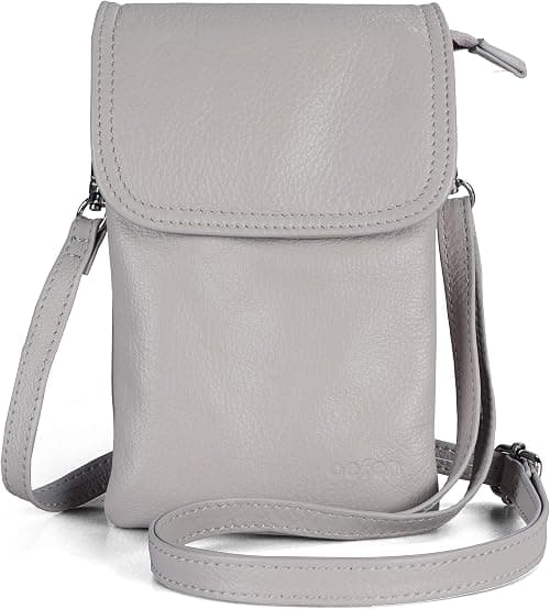 befen Genuine Leather Small Cell Phone Crossbody Bag Purses for Women Cross Body, Silver Zipper على Amazon.ae - متتبع الأسعار