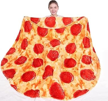 mermaker Pizzas Blanket 2.0 Double Sided 60 inches, Novelty Realistic Pizzas Food Blanket for Kids and Adult, 285 GSM Soft Pepperoni Pizzas Blanket, Funny Gifts for Teen Boy and Girl Gifts - Amazon.ae Price Tracker
