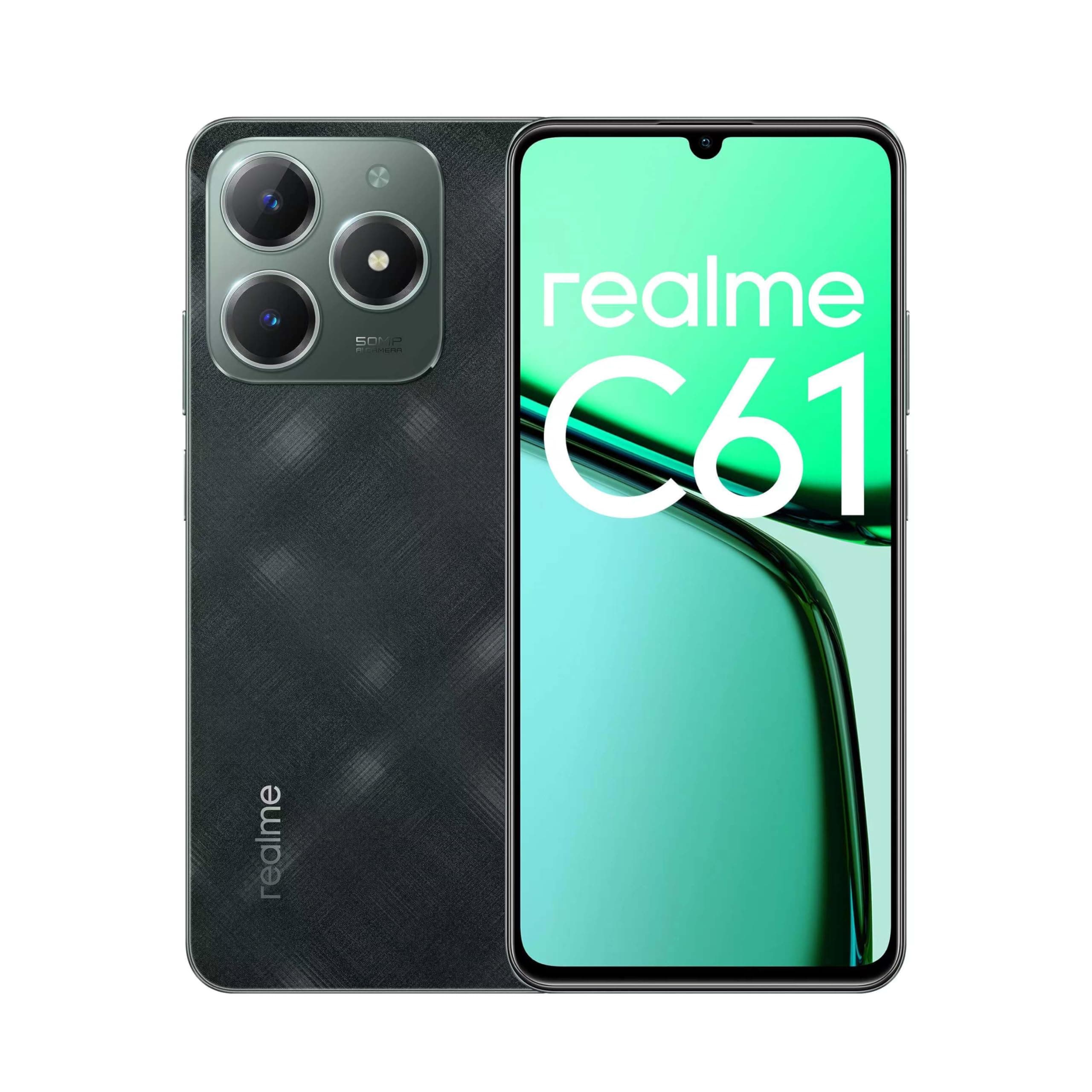 Realme C61 4G Smartphone (128GB, 6GB RAM) Dual SIM | 6.78" HD+ 90Hz Display | 32MP Camera | 5000mAh Battery | Android 14 | Side Fingerprint (Dark Green) on Amazon.ae - Price Tracker