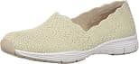 Skechers Women's Seager-STAT-Scalloped Collar, Engineered Skech-Knit Slip-On-Classic Fit Loafer - Best Deal Finder
