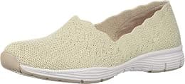 Skechers Women's Seager-STAT-Scalloped Collar, Engineered Skech-Knit Slip-On-Classic Fit Loafer - Best Deal Finder
