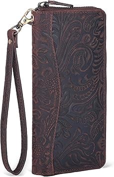 Oak Leathers Leather Wallet for Women - RFID Womens Wallet Clutch with 8 Credit Card Holder, Coin Pocket, Gift for Women’s, Ladies Purse (Brown1) on Amazon.ae - Price Tracker