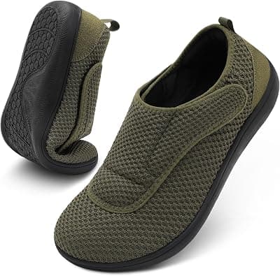 Mens Walking Shoes Wide Diabetic Shoes Adjustable Swollen Feet Neuropathy Orthopedic Shoes Breathable Barefoot Zero Drop Sneakers on Amazon.ae - Price Tracker