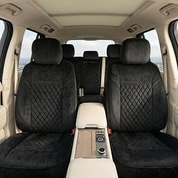 Luxury 5 Pcs Soft Fabric Cross Over (SUV Car) Car Seat Cover Full Set - Universal Fit, Waterproof Automotive Seat Protector, Breathable Anti-Slip Car Cushion Pad (Black) on Amazon.ae - Price Tracker