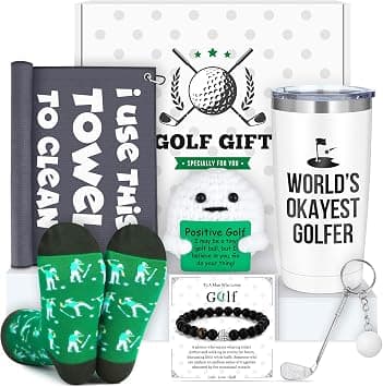 Golf Gifts for Men Unique Funny Golf Accessories for Men Cool Gifts for Golfers Lovers Gift Ideas for Him Dad Teen Boy Stuff Set Includes 20oz Tumbler Towel Socks Keychain Bracelet on Amazon - Best Deal Finder
