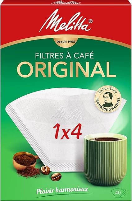 Melitta Original 1 x 4 Coffee Filters - Pack of 40 Filters, White on Amazon.ae - Price Tracker