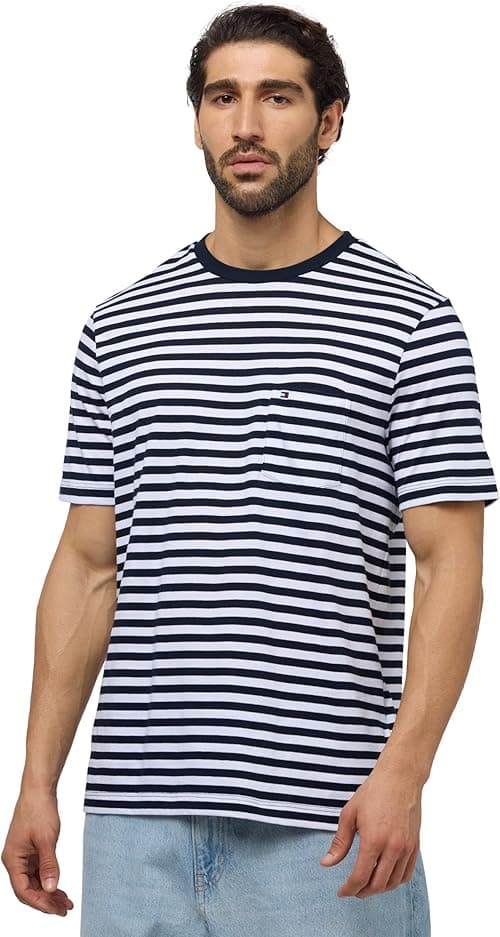 Tommy Hilfiger Mens Ess reg fit stripe p T-Shirts (pack of 1) on Amazon.ae - Price Tracker