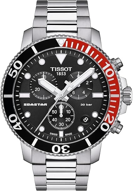 Tissot Seastar GTS QTZ CHR SS BK IND on Amazon.ae - Price Tracker