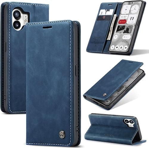 Case for Nothing Phone 2, Premium Leather Protective Wallet Case, Flip Case, Foldable Magnetic Card Holder Case for Nothing Phone 2 – Blue on Amazon.ae - Price Tracker