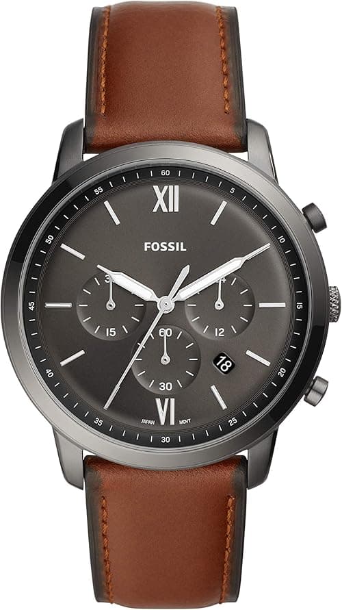 Fossil Mens Quartz Watch, Analog Display and Leather Strap on Amazon.ae - Price Tracker