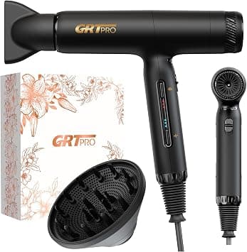 Professional Ionic Hair Dryer Travel Hairdryer 2200W,110,000 RPM High Speed EC Motor,320g Lightweight Hairdryer,200 Million Ionic Blow Dryer with 1 Diffuser & 1 Nozzle Accessories على Amazon.ae - متتبع الأسعار